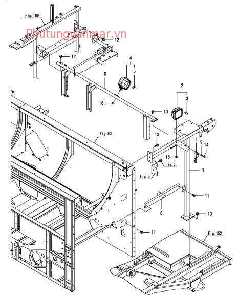 Giá đỡ thùng chứa lúa